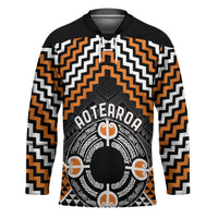 Personalised Aotearoa Niho Taniwha Motif Hockey Jersey Gold Style LT9 Unisex Gold - Polynesian Pride