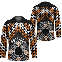 Personalised Aotearoa Niho Taniwha Motif Hockey Jersey Gold Style LT9 - Polynesian Pride