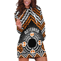 Personalised Aotearoa Niho Taniwha Motif Hoodie Dress Gold Style
