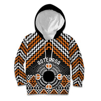 Personalised Aotearoa Niho Taniwha Motif Kid Hoodie Gold Style