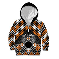 Personalised Aotearoa Niho Taniwha Motif Kid Hoodie Gold Style