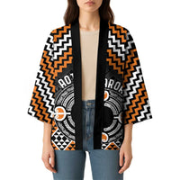 Personalised Aotearoa Niho Taniwha Motif Kimono Gold Style - Polynesian Pride