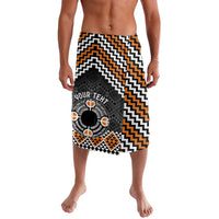 Personalised Aotearoa Niho Taniwha Motif Lavalava Gold Style LT9 Gold - Polynesian Pride