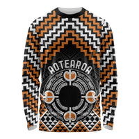 Personalised Aotearoa Niho Taniwha Motif Long Sleeve Shirt Gold Style LT9 Unisex Gold - Polynesian Pride