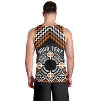 Personalised Aotearoa Niho Taniwha Motif Men Tank Top Gold Style LT9 - Polynesian Pride
