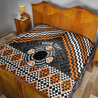 Personalised Aotearoa Niho Taniwha Motif Quilt Gold Style
