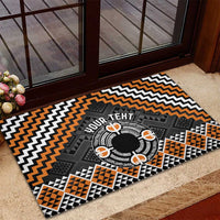 Personalised Aotearoa Niho Taniwha Motif Rubber Doormat Gold Style LT9 - Polynesian Pride