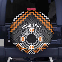 Personalised Aotearoa Niho Taniwha Motif Spare Tire Cover Gold Style