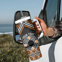 Personalised Aotearoa Niho Taniwha Motif Tumbler With Handle Gold Style LT9 - Polynesian Pride
