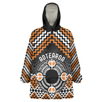 Personalised Aotearoa Niho Taniwha Motif Wearable Blanket Hoodie Gold Style LT9 One Size Gold - Polynesian Pride