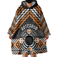 Personalised Aotearoa Niho Taniwha Motif Wearable Blanket Hoodie Gold Style LT9 - Polynesian Pride