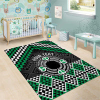 Personalised Aotearoa Niho Taniwha Motif Area Rug Green Style