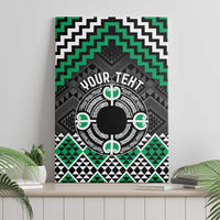 Personalised Aotearoa Niho Taniwha Motif Canvas Wall Art Green Style LT9 - Polynesian Pride