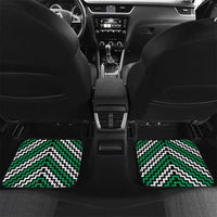 Personalised Aotearoa Niho Taniwha Motif Car Mats Green Style LT9 Set 2pcs - Back Green - Polynesian Pride