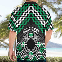 Personalised Aotearoa Niho Taniwha Motif Hawaiian Shirt Green Style LT9 - Polynesian Pride