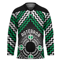 Personalised Aotearoa Niho Taniwha Motif Hockey Jersey Green Style LT9 Unisex Green - Polynesian Pride