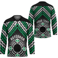 Personalised Aotearoa Niho Taniwha Motif Hockey Jersey Green Style LT9 - Polynesian Pride