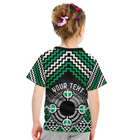Personalised Aotearoa Niho Taniwha Motif Kid T Shirt Green Style LT9 - Polynesian Pride