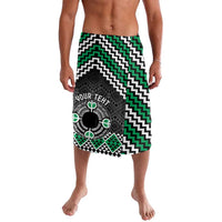 Personalised Aotearoa Niho Taniwha Motif Lavalava Green Style LT9 Green - Polynesian Pride