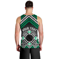 Personalised Aotearoa Niho Taniwha Motif Men Tank Top Green Style LT9 - Polynesian Pride