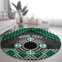 Personalised Aotearoa Niho Taniwha Motif Round Carpet Green Style