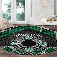 Personalised Aotearoa Niho Taniwha Motif Round Carpet Green Style