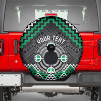 Personalised Aotearoa Niho Taniwha Motif Spare Tire Cover Green Style
