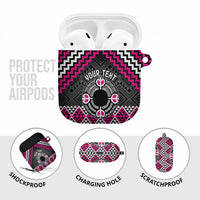 Personalised Aotearoa Niho Taniwha Motif AirPods Case Pink Style LT9 - Polynesian Pride