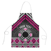 Personalised Aotearoa Niho Taniwha Motif Apron Pink Style - Polynesian Pride