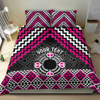 Personalised Aotearoa Niho Taniwha Motif Bedding Set Pink Style