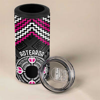 Personalised Aotearoa Niho Taniwha Motif 4 in 1 Can Cooler Tumbler Pink Style LT9 - Polynesian Pride