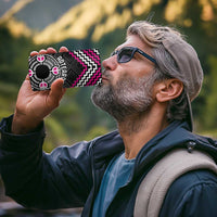 Personalised Aotearoa Niho Taniwha Motif 4 in 1 Can Cooler Tumbler Pink Style LT9 - Polynesian Pride