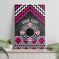Personalised Aotearoa Niho Taniwha Motif Canvas Wall Art Pink Style LT9 - Polynesian Pride