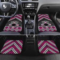 Personalised Aotearoa Niho Taniwha Motif Car Mats Pink Style LT9 Set 4pcs Pink - Polynesian Pride
