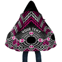 Personalised Aotearoa Niho Taniwha Motif Cloak Pink Style - Polynesian Pride