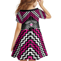 Personalised Aotearoa Niho Taniwha Motif Family Matching Tank Maxi Dress and Hawaiian Shirt Pink Style
