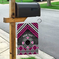 Personalised Aotearoa Niho Taniwha Motif Garden Flag Pink Style LT9 - Polynesian Pride