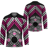 Personalised Aotearoa Niho Taniwha Motif Hockey Jersey Pink Style - Polynesian Pride