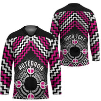 Personalised Aotearoa Niho Taniwha Motif Hockey Jersey Pink Style LT9 - Polynesian Pride