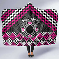 Personalised Aotearoa Niho Taniwha Motif Hooded Blanket Pink Style LT9 One Size Pink - Polynesian Pride