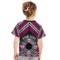 Personalised Aotearoa Niho Taniwha Motif Kid T Shirt Pink Style LT9 - Polynesian Pride