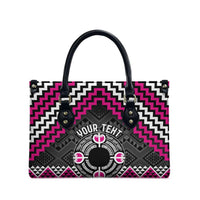 Personalised Aotearoa Niho Taniwha Motif Leather Bag Pink Style - Polynesian Pride