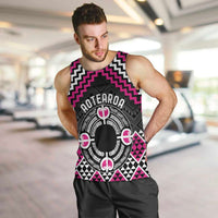 Personalised Aotearoa Niho Taniwha Motif Men Tank Top Pink Style LT9 Pink - Polynesian Pride