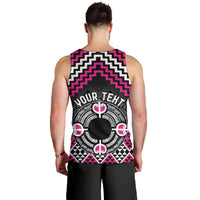 Personalised Aotearoa Niho Taniwha Motif Men Tank Top Pink Style LT9 - Polynesian Pride