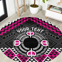 Personalised Aotearoa Niho Taniwha Motif Round Carpet Pink Style