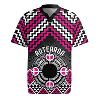 Personalised Aotearoa Niho Taniwha Motif Rugby Jersey Pink Style