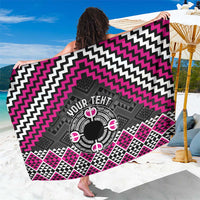 Personalised Aotearoa Niho Taniwha Motif Sarong Pink Style