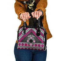 Personalised Aotearoa Niho Taniwha Motif Shoulder Handbag Pink Style