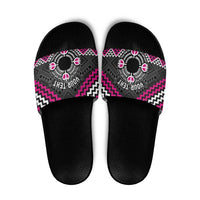 Personalised Aotearoa Niho Taniwha Motif Slide Sandals Pink Style - Polynesian Pride