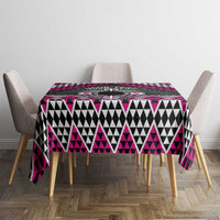 Personalised Aotearoa Niho Taniwha Motif Tablecloth Pink Style LT9 - Polynesian Pride